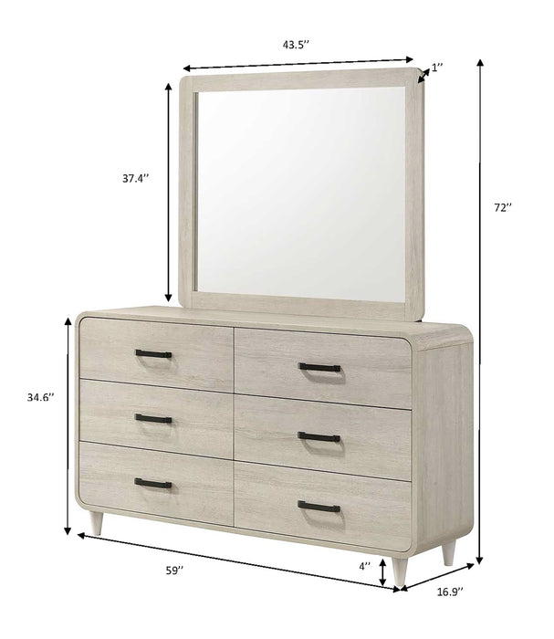 Nyomi White Bedroom Mirror (Mirror Only)