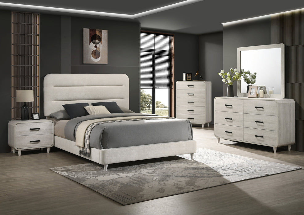 Nyomi White Upholstered Bedroom Set