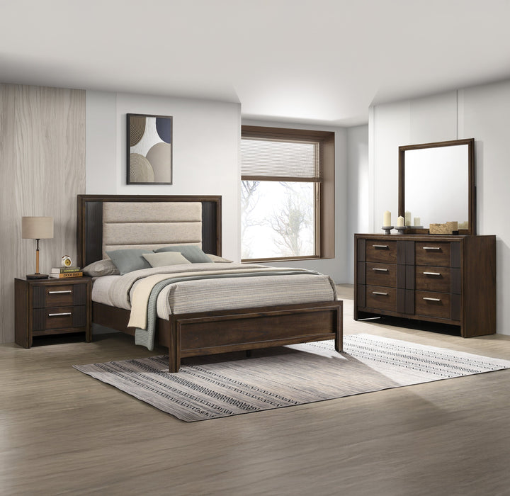 Carlton Brown Upholstered Panel Bedroom Set