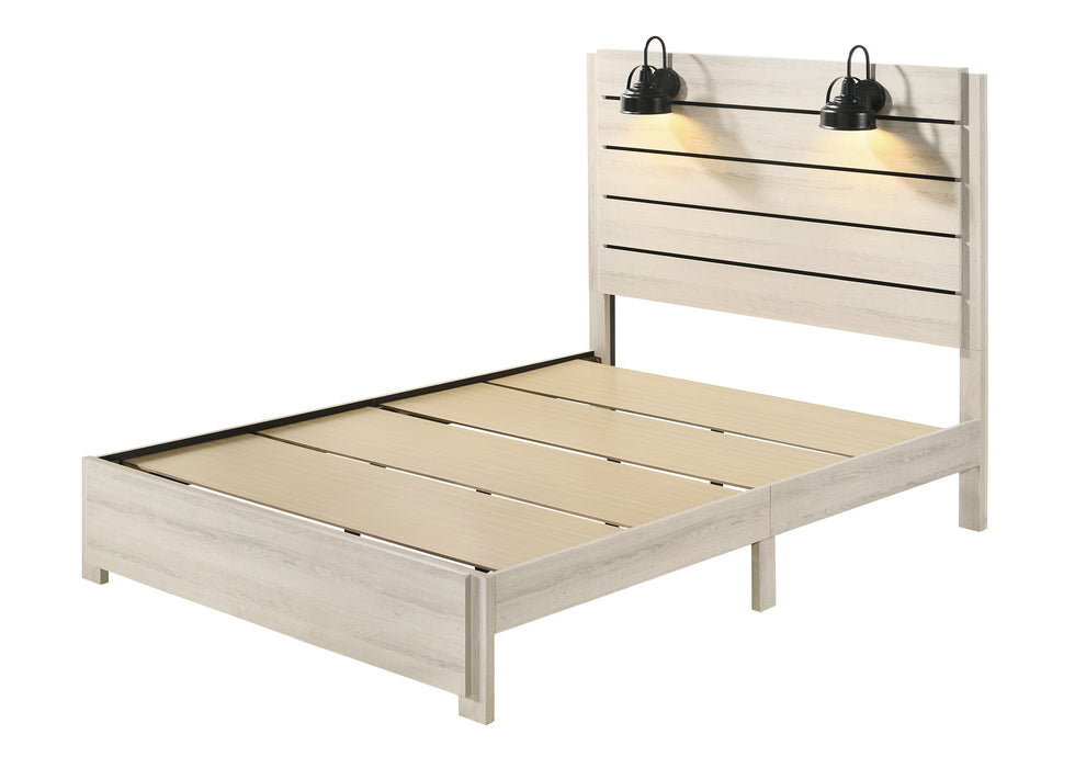 Carter White King Platform Bed