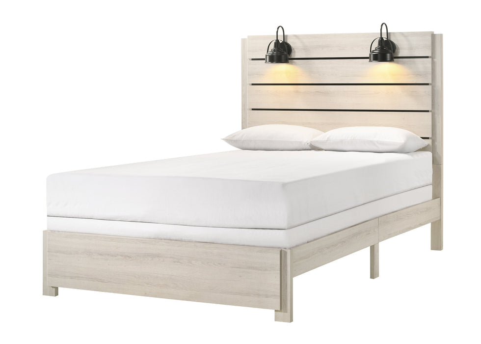 Carter White King Platform Bed