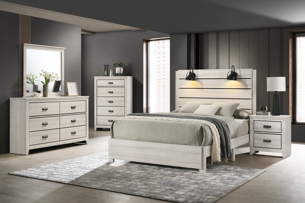 Carter White Full Platform Bed