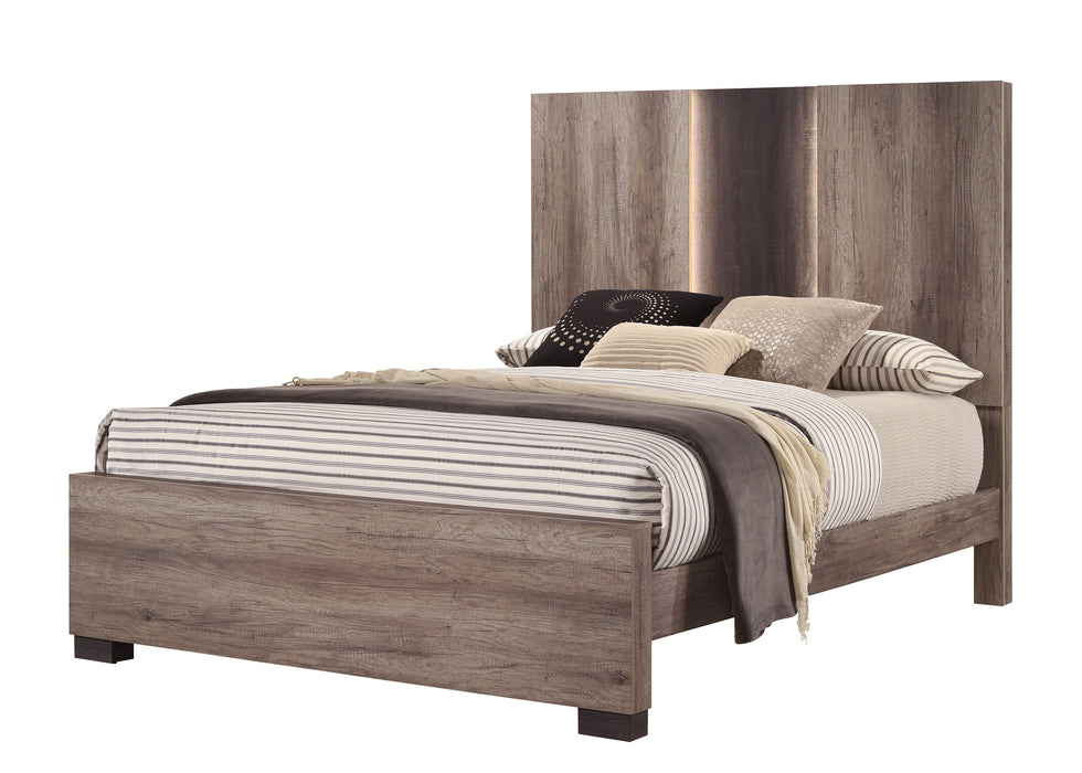 Rangley Brown LED Panel Bedroom Set