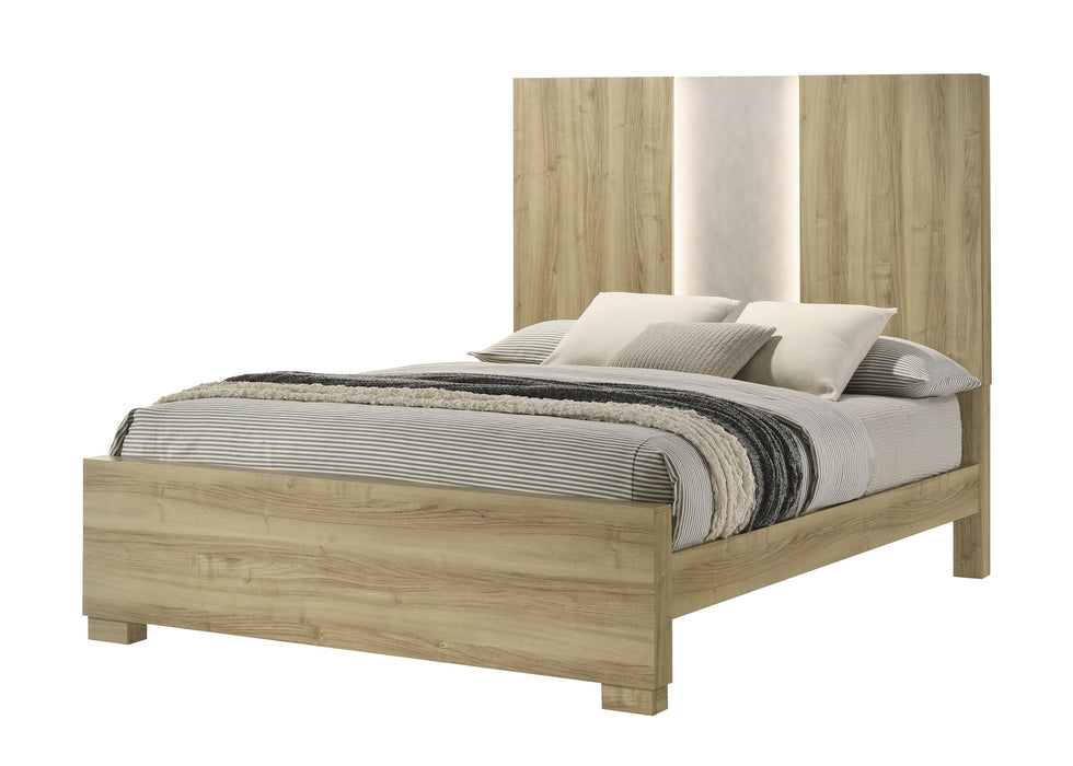 Rangley Driftwood Queen LED Panel Bed