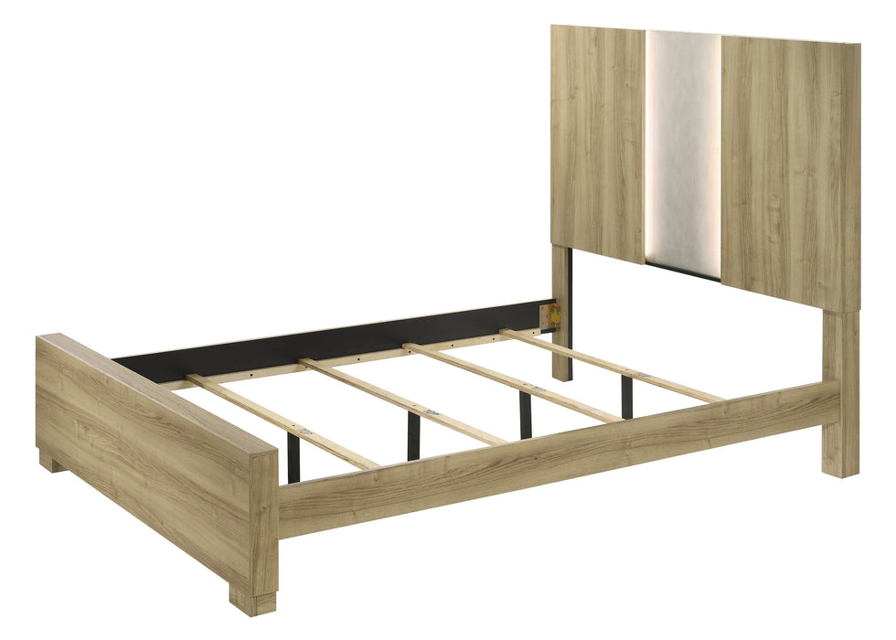 Rangley Driftwood Queen LED Panel Bed