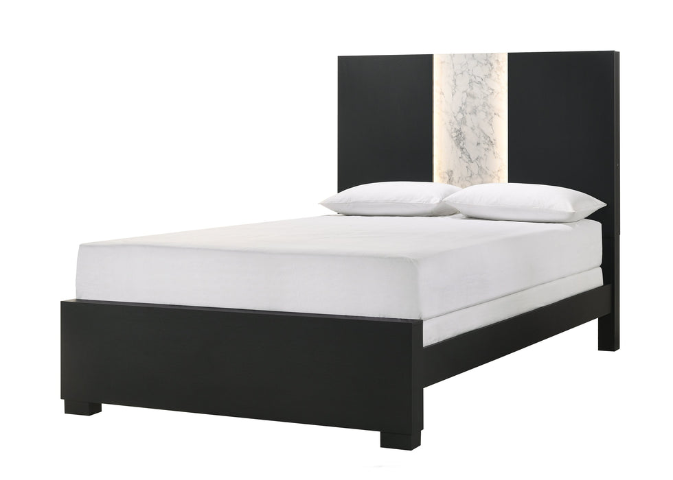 Rangley Black LED Panel Bedroom Set