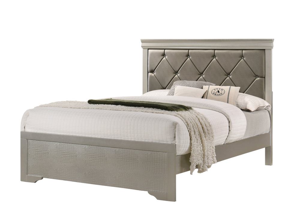 Amalia Champagne Silver Panel Youth Bedroom Set