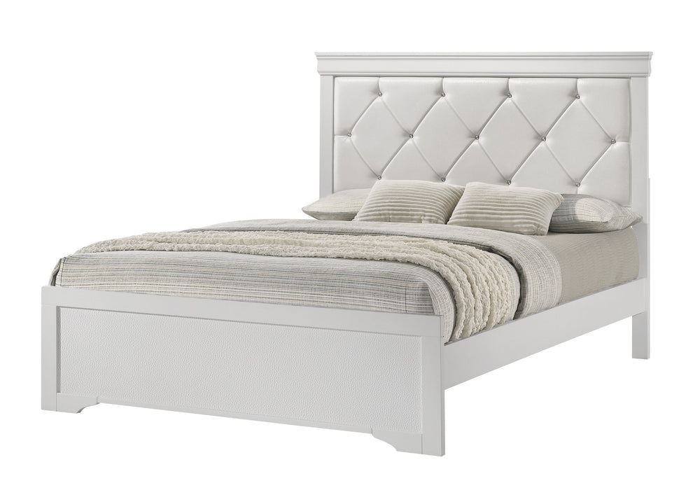 Amalia White Queen Panel Bed