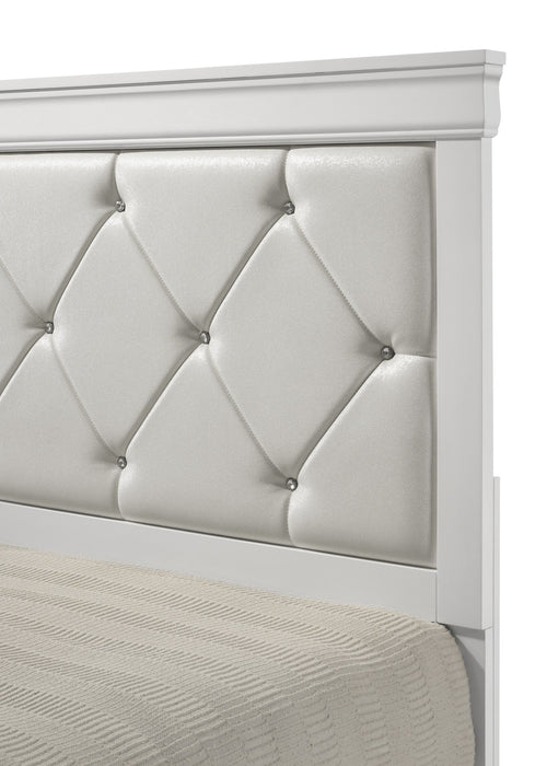 Amalia White King Panel Bed