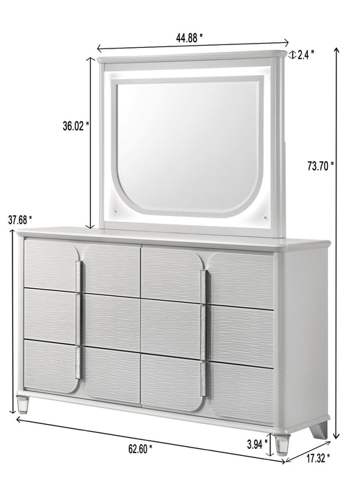 Vivian White LED Panel Bedroom Set