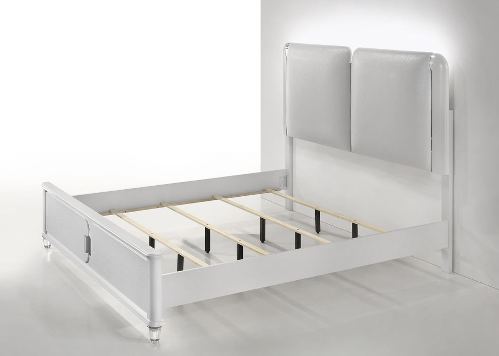 Vivian White LED Panel Bedroom Set