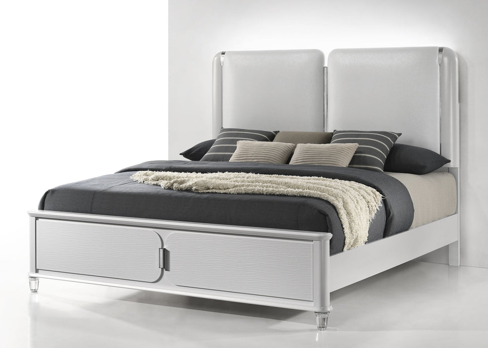 Vivian White LED Panel Bedroom Set