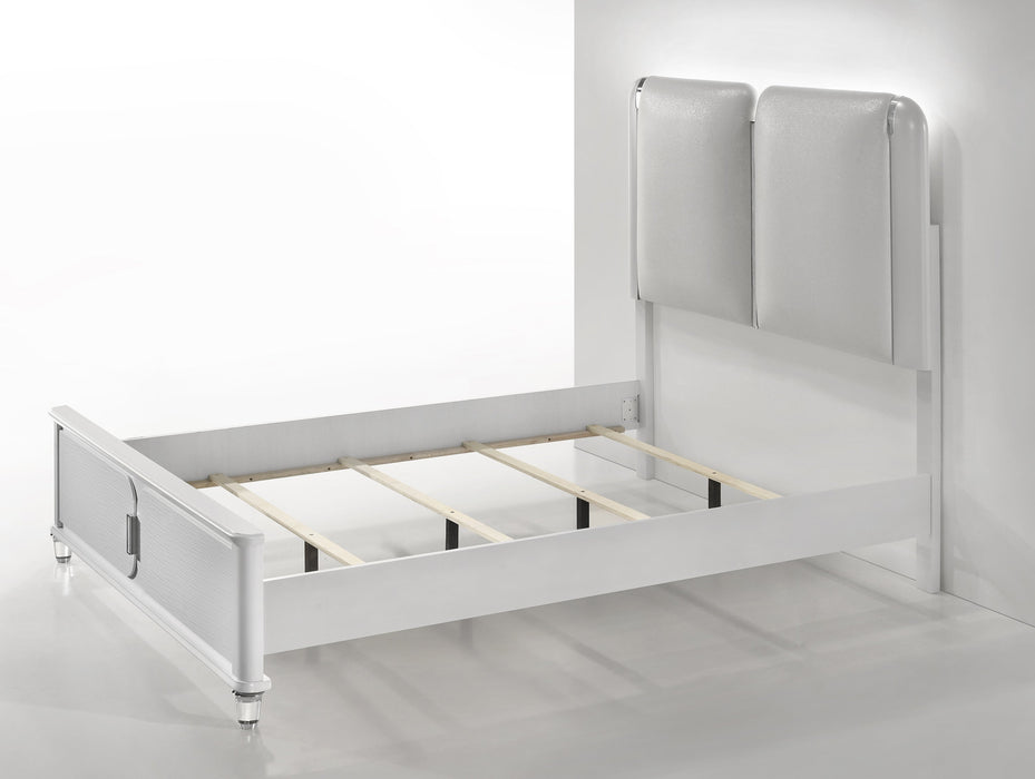 Vivian White LED Panel Bedroom Set