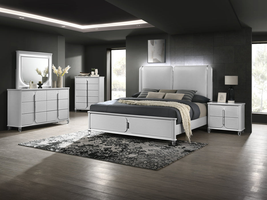 Vivian White LED Panel Bedroom Set