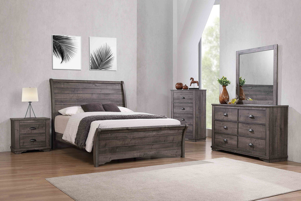 Coralee Gray Sleigh Bedroom Set