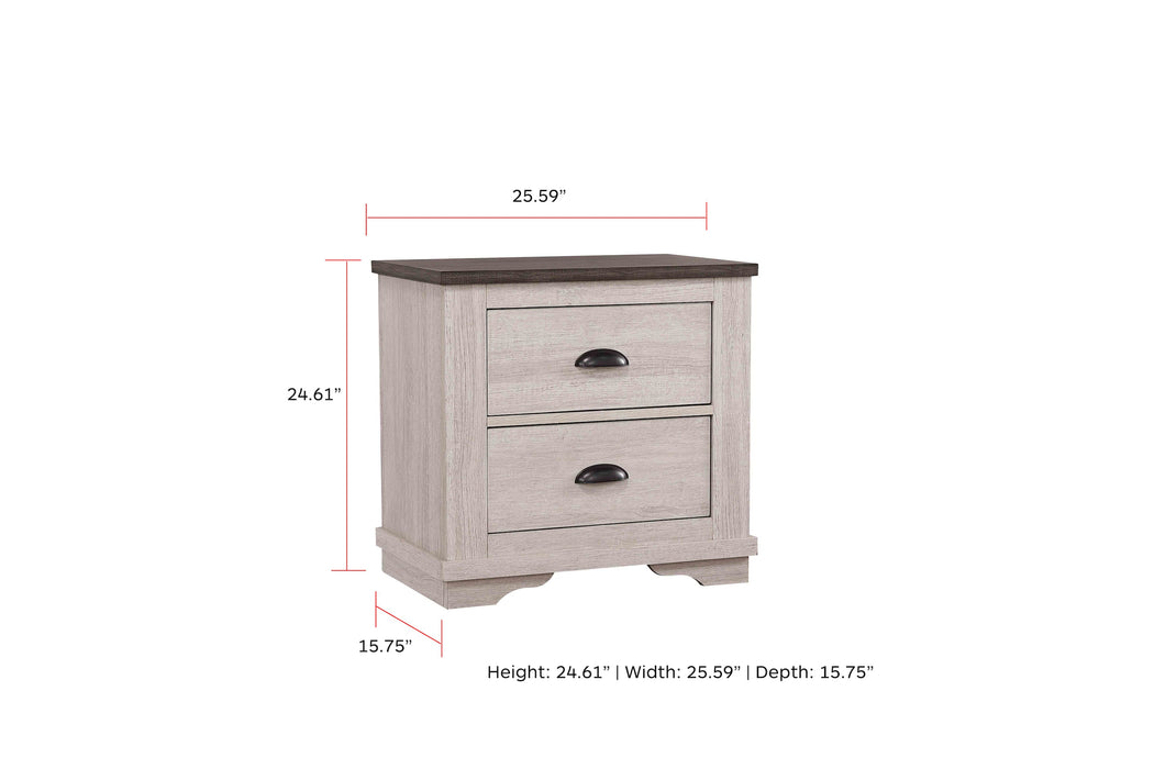 Coralee Chalk/Gray Nightstand