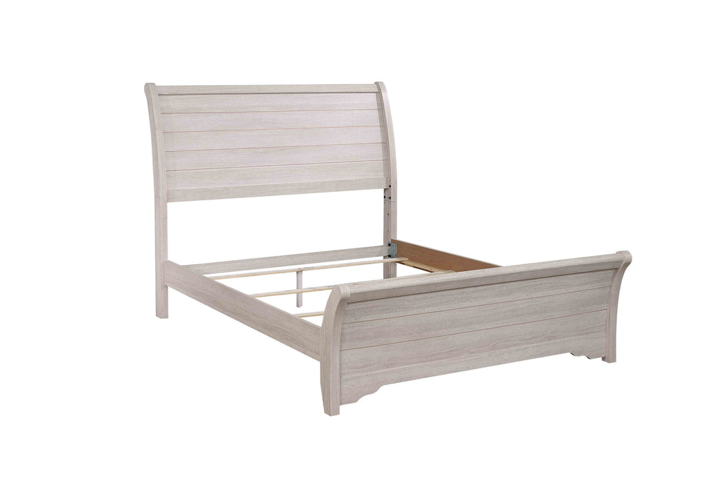 Coralee Chalk/Gray King Sleigh Bed