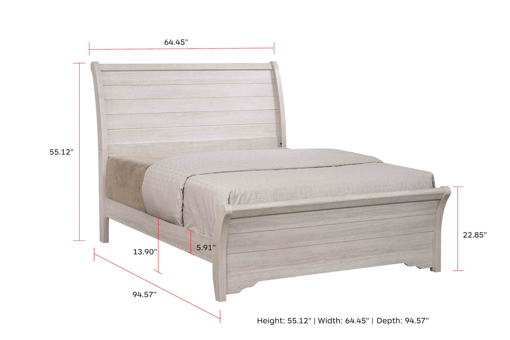 Coralee Chalk/Gray Queen Sleigh Bed