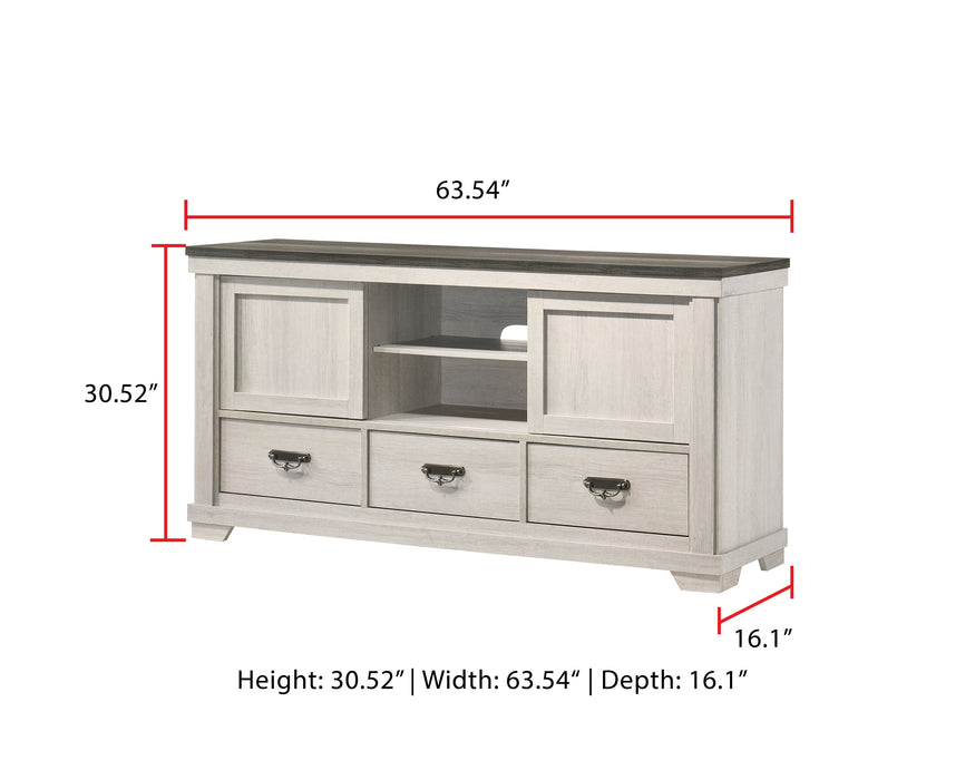 Leighton Cream/Brown TV Stand