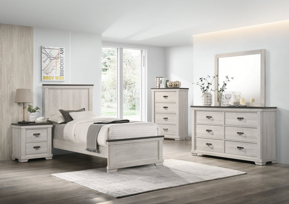 Leighton Cream/Brown Panel Youth Bedroom Set