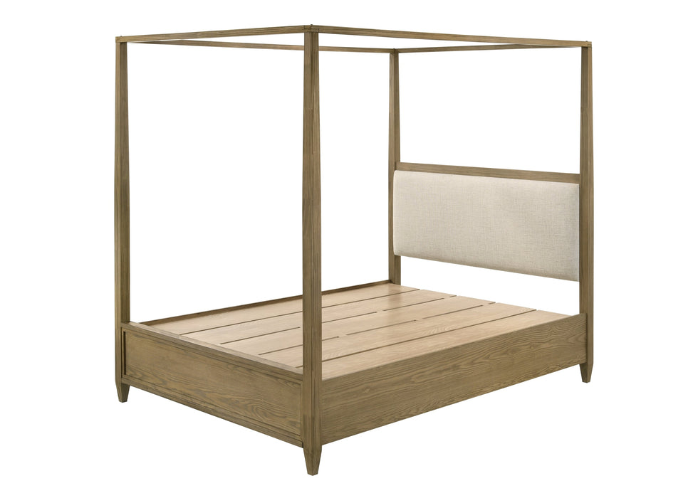 Sienna Rustic Natural King Canopy Platform Bed