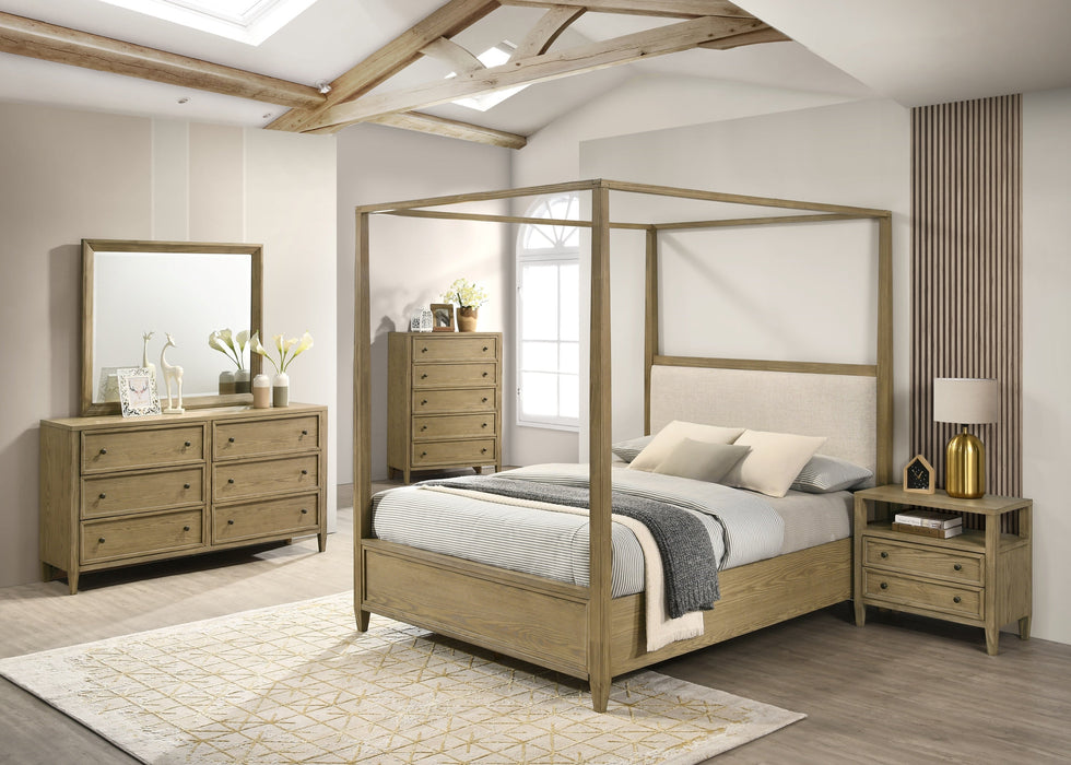 Sienna Rustic Natural King Canopy Platform Bed