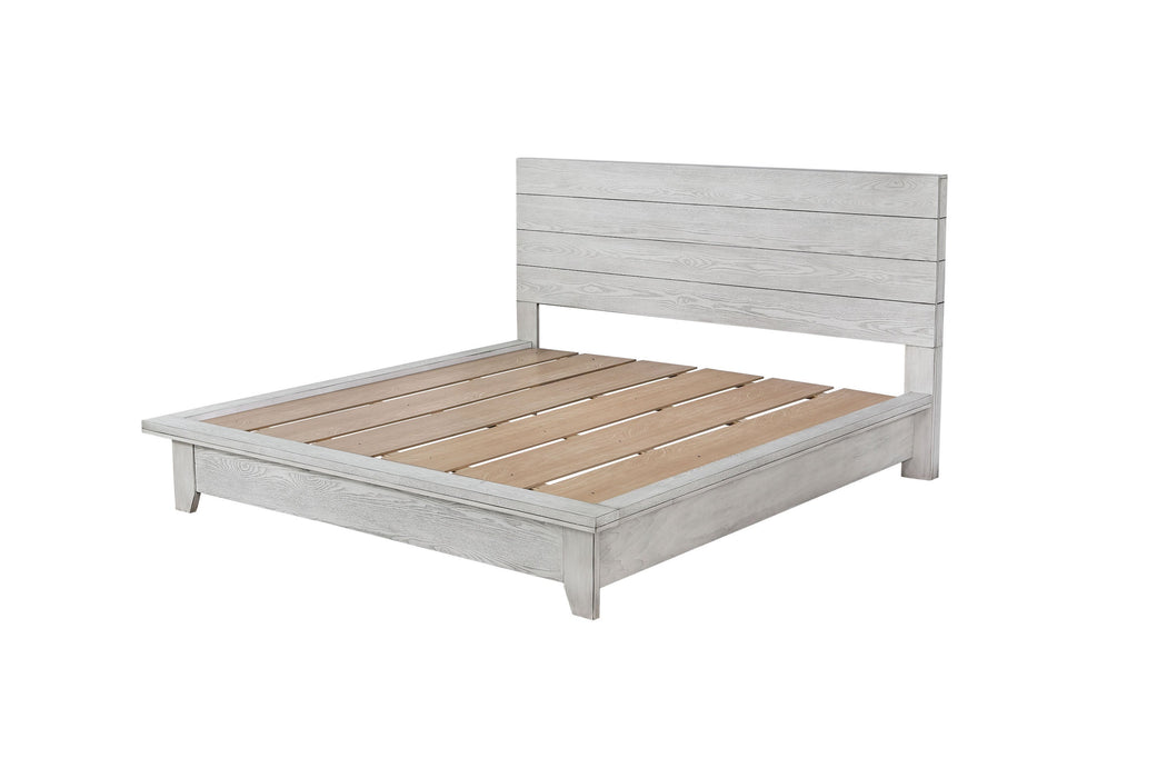 White Sands Chalk King Platform Bed