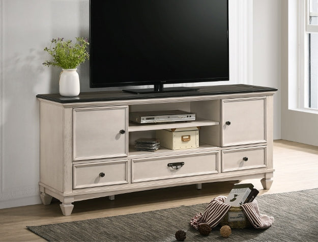 Saywer Antique 68' White/Brown TV Stand