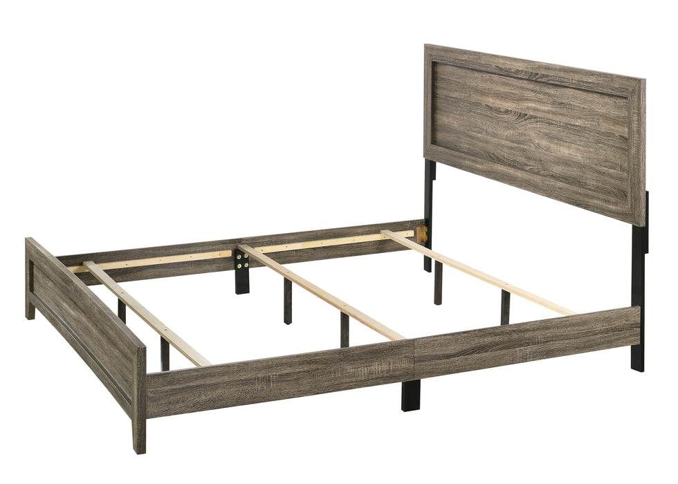 Millie Brownish Gray King Panel Bed