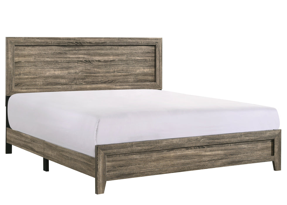 Millie Brownish Gray King Panel Bed