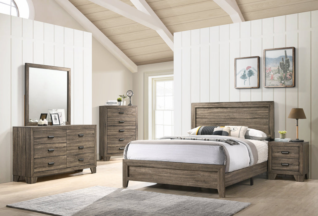 Millie Brownish Gray Queen Panel Bed