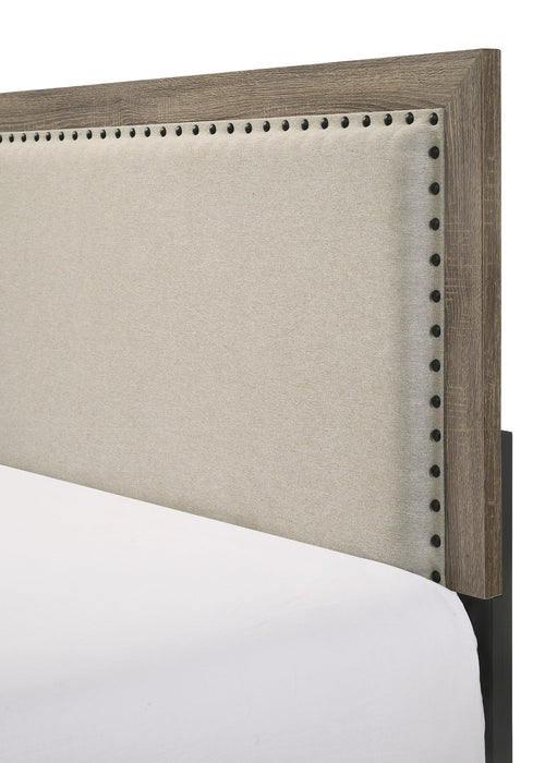 Mille Brownish Gray King Upholstered Bed