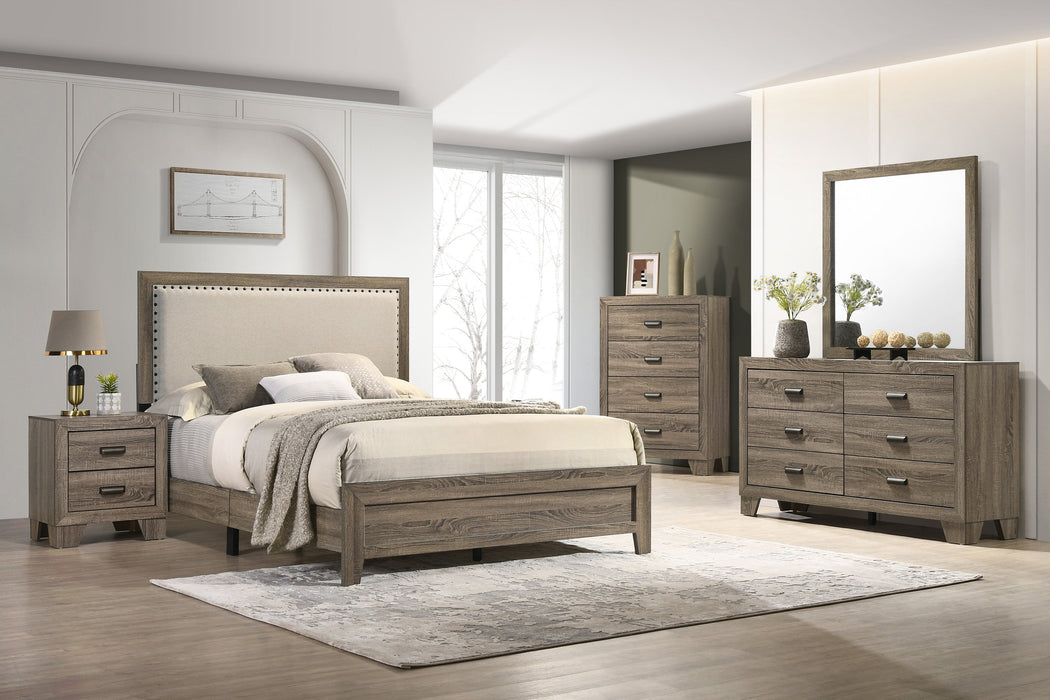 Mille Brownish Gray Twin Upholstered Bed