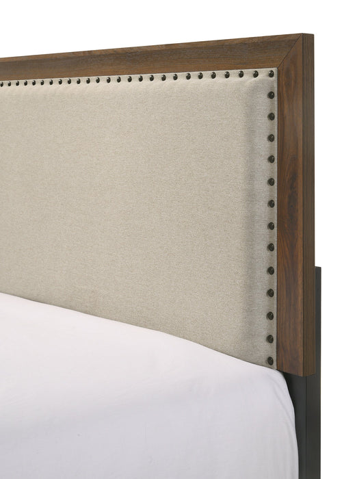 Mille Cherry Brown King Upholstered Bed