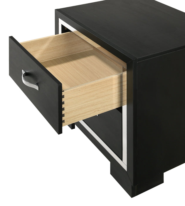 Gennro Black Nightstand