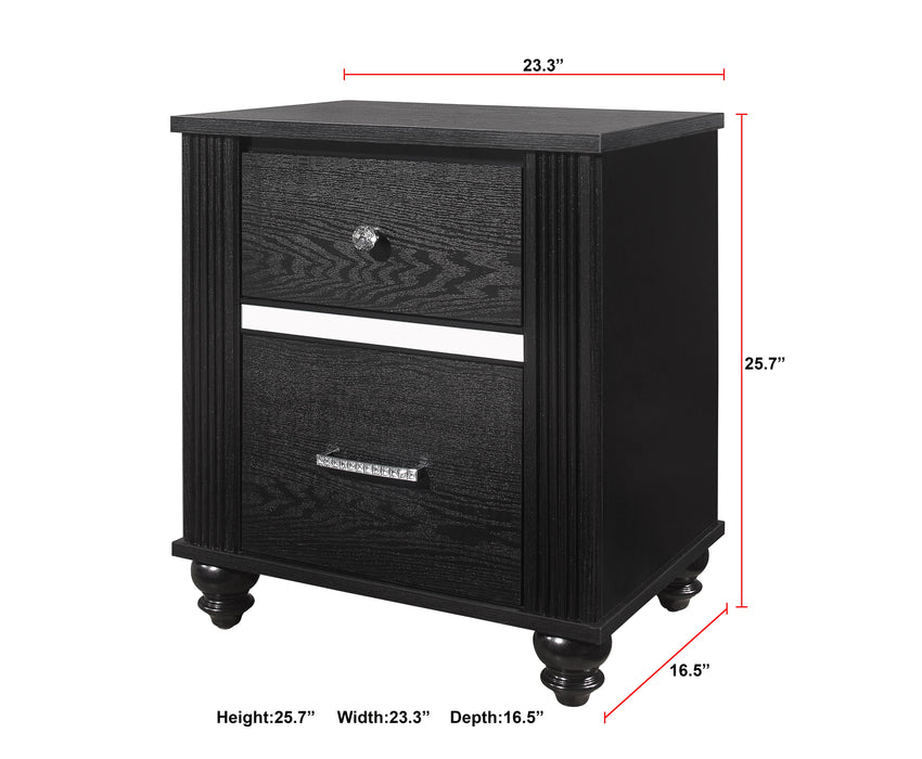 Gaston Black Nightstand