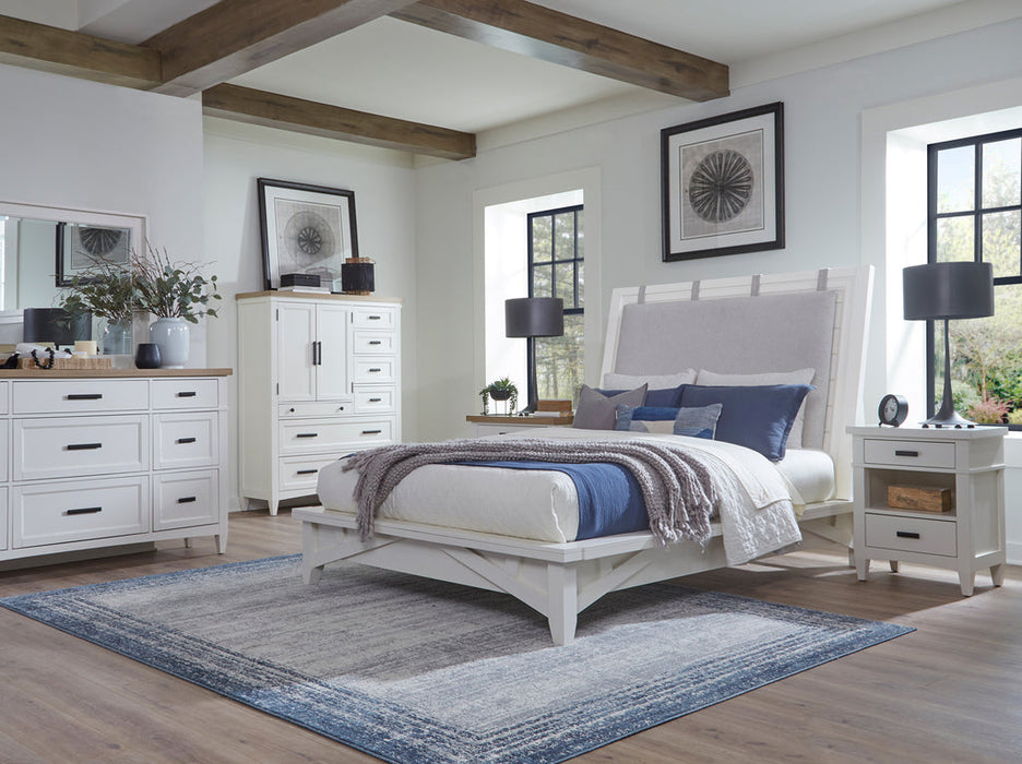 Modern Furniture - Americana Modern Queen Platform Bed in Cotton - BAME#1150-3-COT