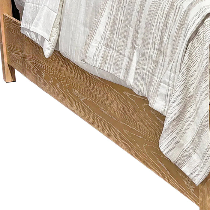 Modern Furniture -  Escape Eastern King Panel Bed in Glazed Natural Oak - BESC#1266-3