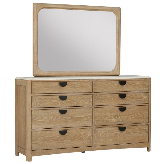 Modern Furniture - Escape 8 Drawer Dresser & Mirror Set in Glazed Natural Oak - BESC-2131-2