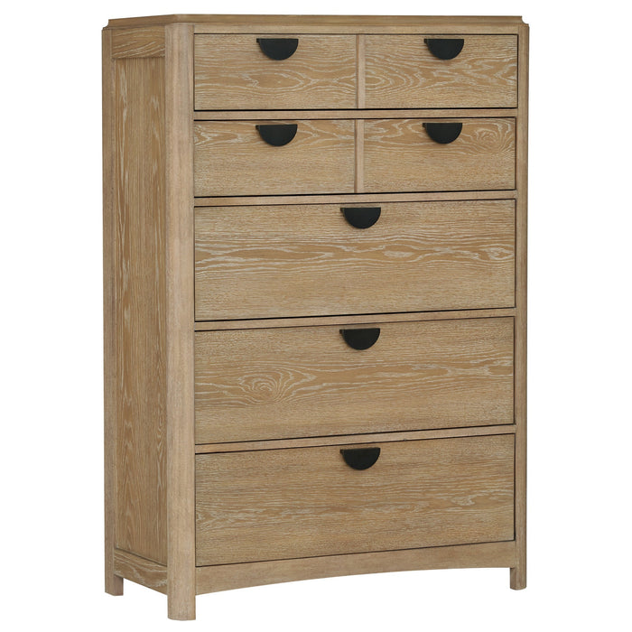 Modern Furniture - Escape 5 Drawer Chest in Glazed Natural Oak - BESC#41385