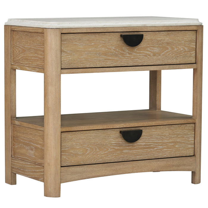 Modern Furniture - Escape 2 Drawer Nightstand in Glazed Natural Oak - BESC#51302