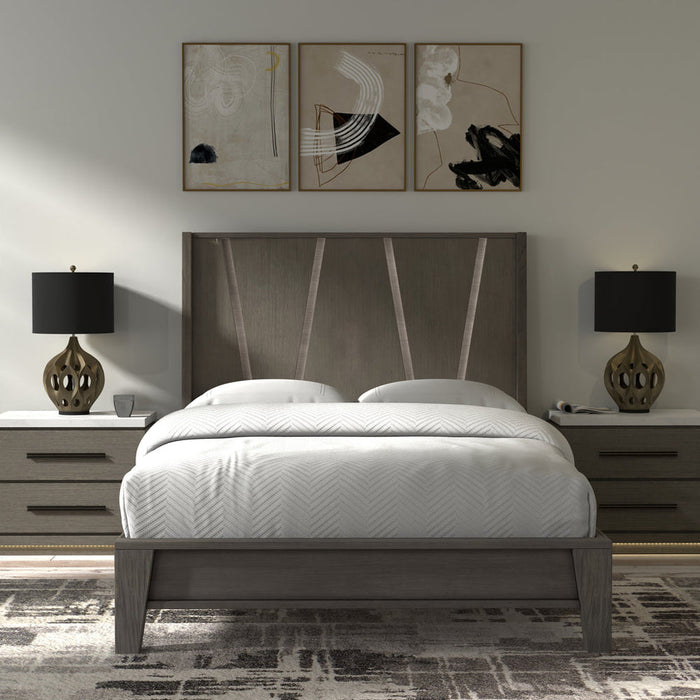 Modern Furniture - Pure Modern Queen Panel Bed in Moonstone - BPUR#1150-3