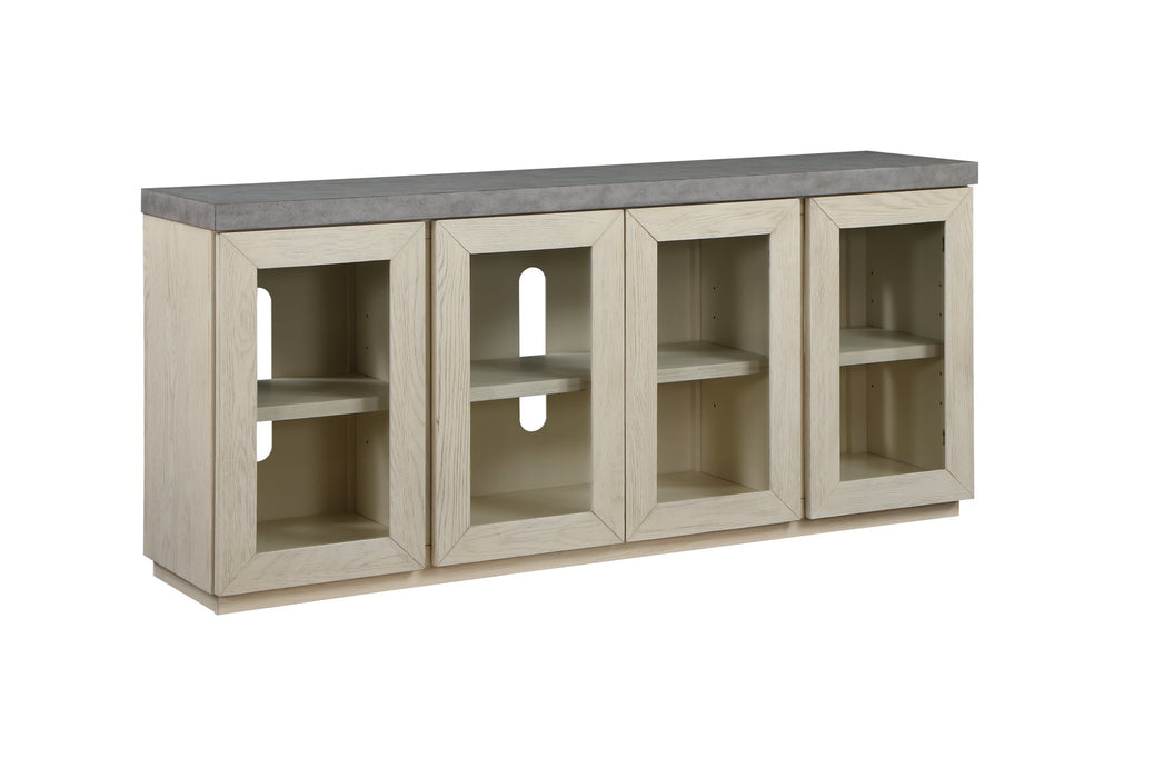 Vilo Home Corktown 65' Concrete Top with White Base TV Stand