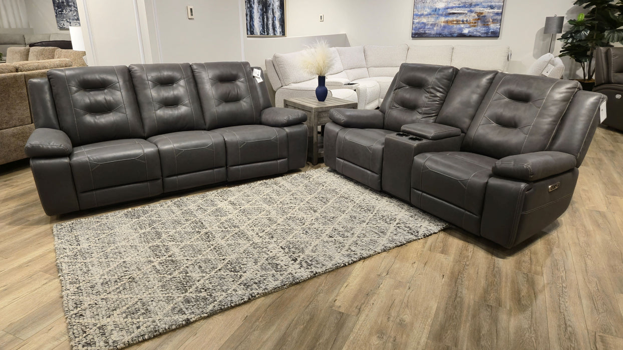 Modern Living - Caldwell 2 Piece Power Reclining Living Room Set in Tahoe Charcoal - MCAL-321PH-TACH-2SET