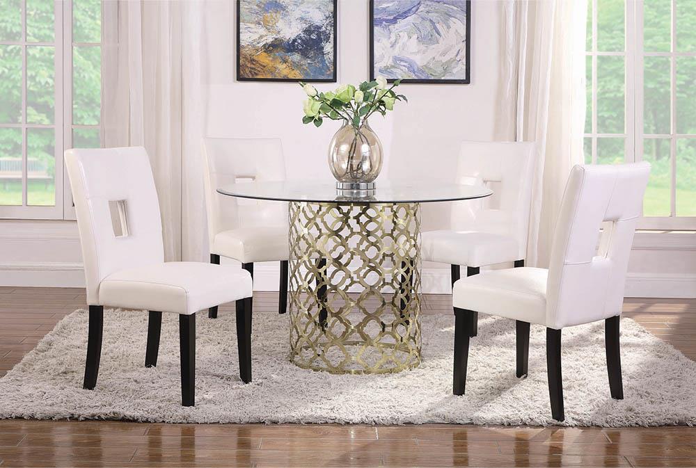 Shannon Open Back Upholstered Dining Chairs White (Set of 2)