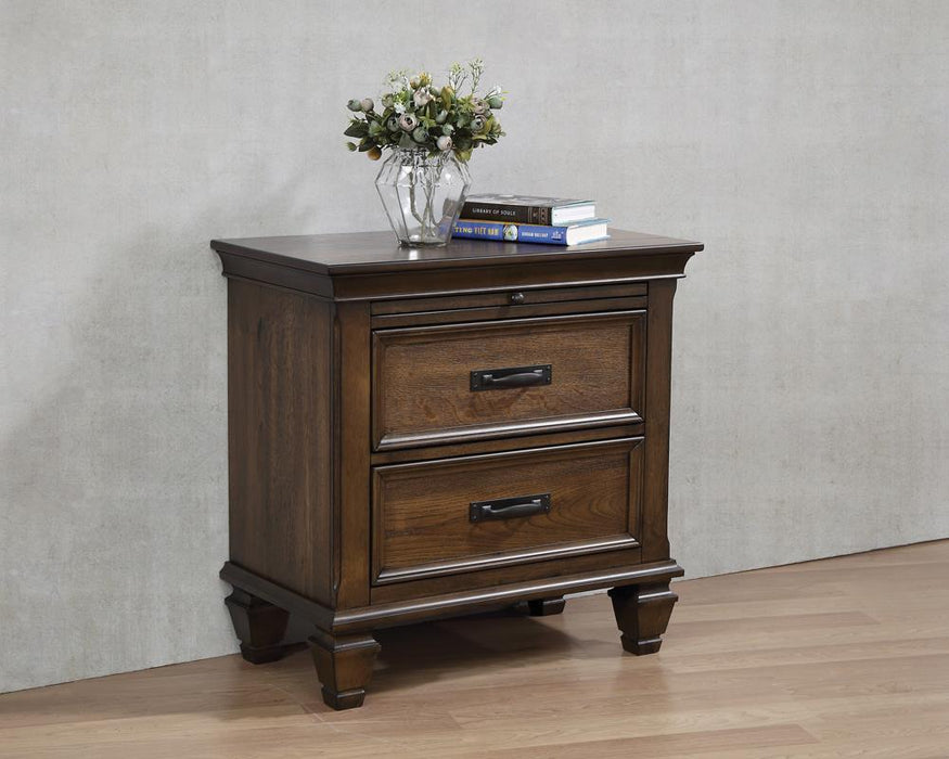 Franco 2-drawer Nightstand Tray Burnished Oak