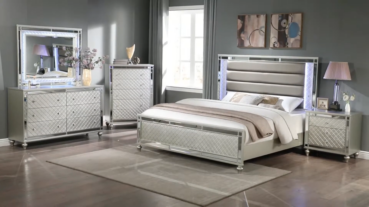 CRISTIAN LED Upholstered Panel Bedroom Set