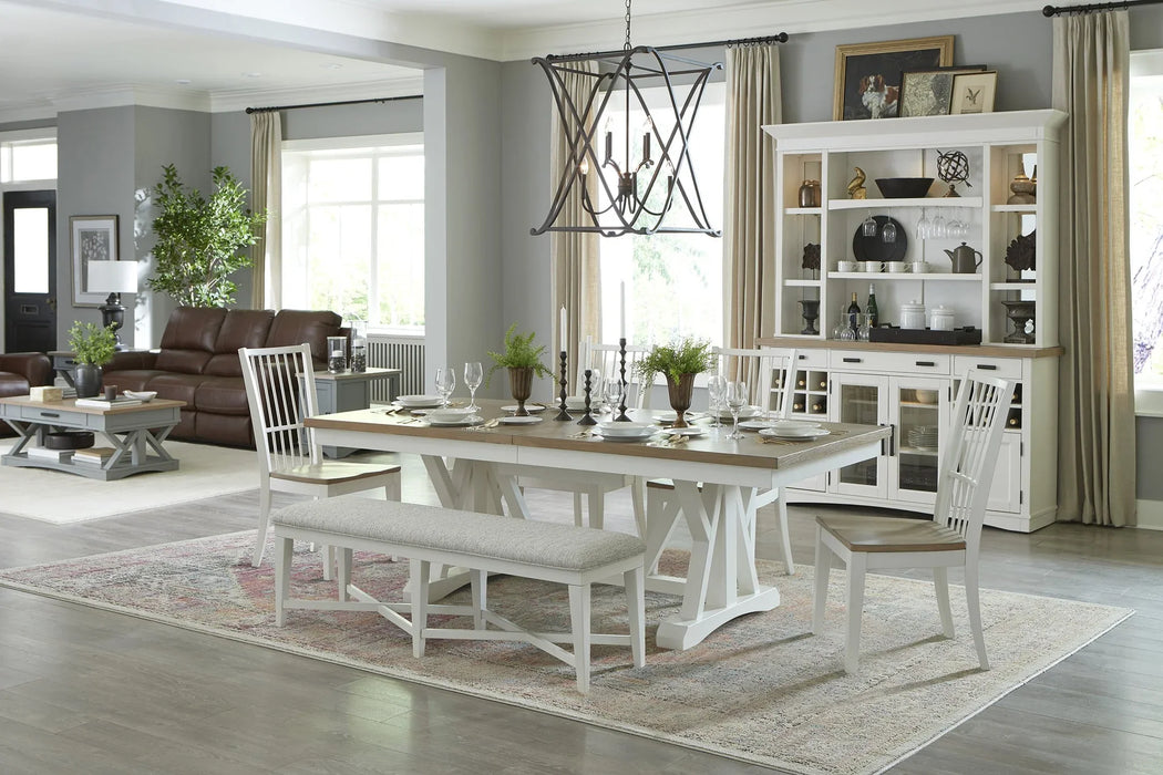 Modern Furniture - Americana Modern 6 Piece Dining Table Set - DAME#88TRES-2-COT-6SET