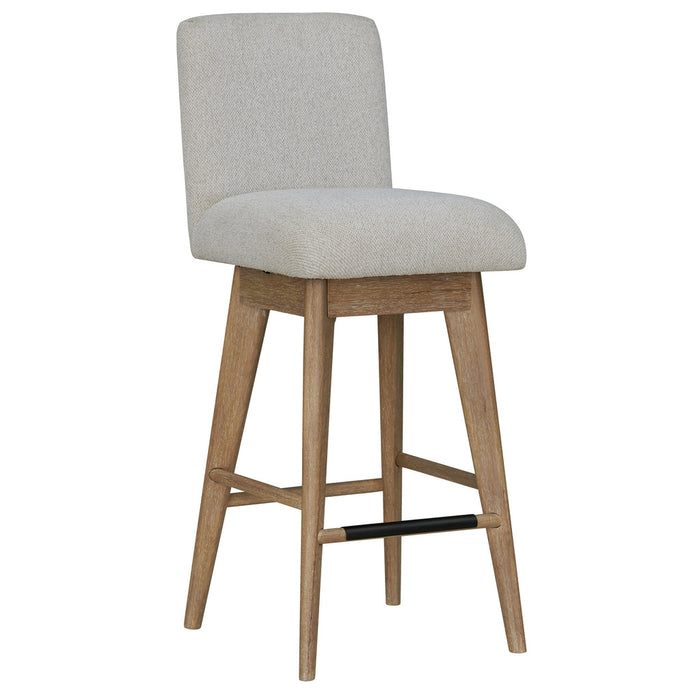 Modern Furniture - Escape Swivel Bar Stool in Natural Oak & Beige - DESC#2530S