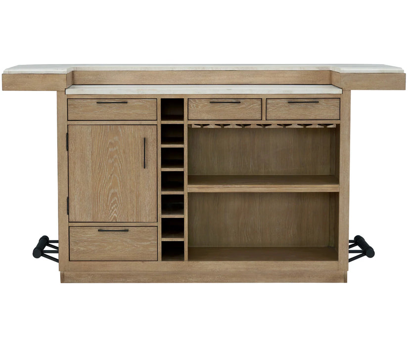 Modern Furniture -  Escape Dining 78' Bar with Stone Top in Natural Oak - DESC#78BAR-2